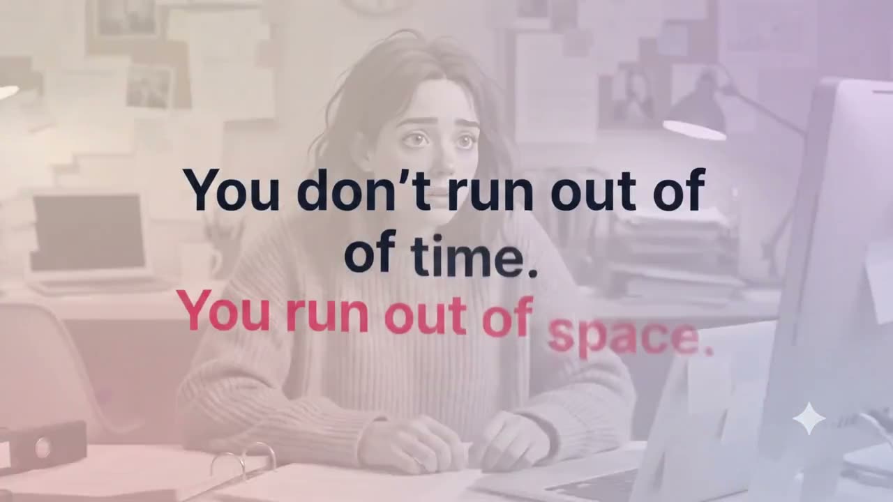 Film still: the quiet truth — you don't run out of time